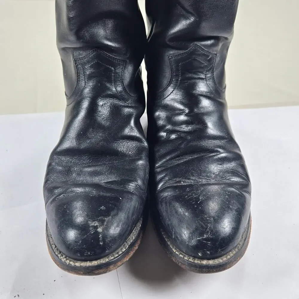 Justin Jackson Original‎ Black Roper Western Cowboy Boot Men's Size 8.5EE